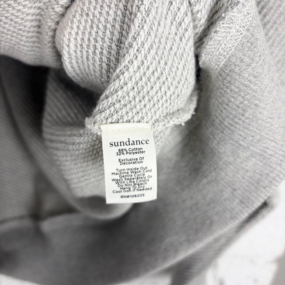Sundance Annabeth Zip Embroidered Grey Floral Rose Hoodie Jacket Large - Picture 10 of 11